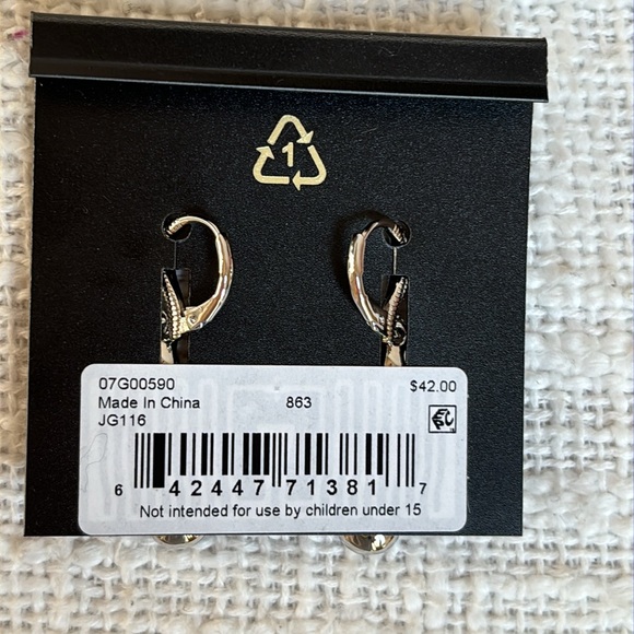NWT Givenchy Silver Tone Crystal Dangle Earrings - Picture 3 of 4